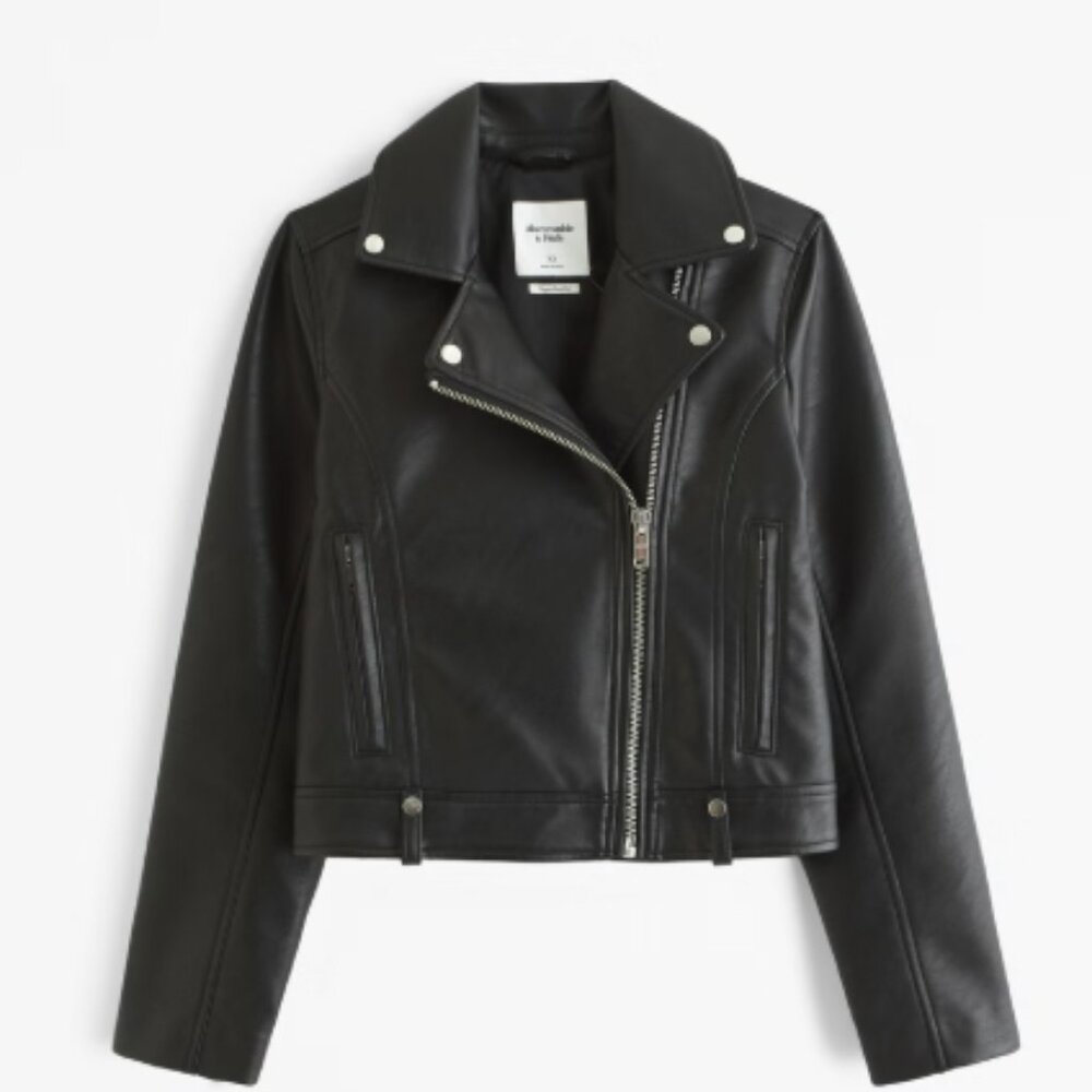 Abercrombie & Fitch Vegan Leather Moto Jacket -- NWT